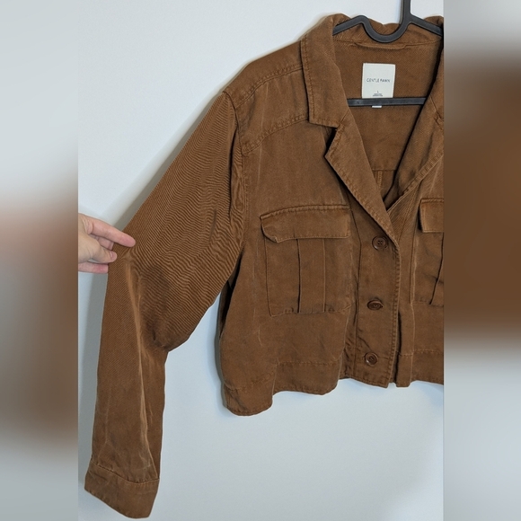 Gentle Fawn Rust Brown Cropped Hip Length Utility Jacket - Lightweight - size L - Picture 6 of 9